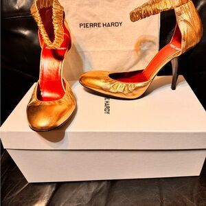 Pierre Hardy Metallic Gold Heels